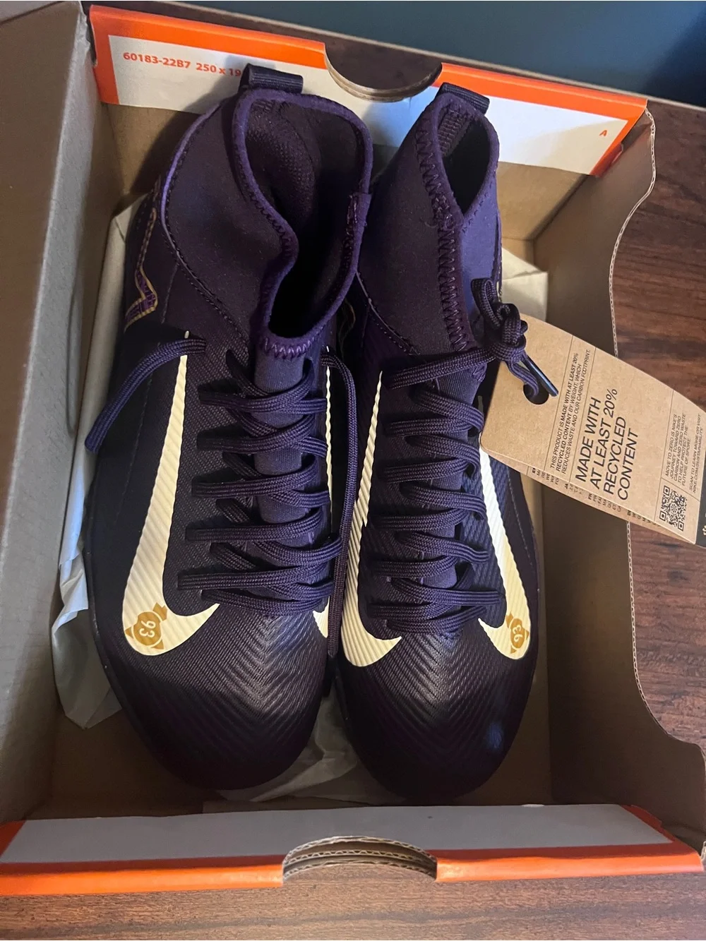 Nike Youth Mercurial Superfly Turf Soccer Cleats Purple 4Y NIB